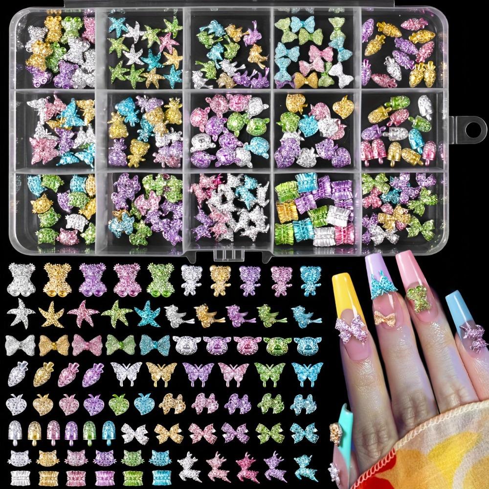 Lollipop Bead Butterfly Nail Art Decorations Flowers Candy Nail Accessories  DIY Manicure