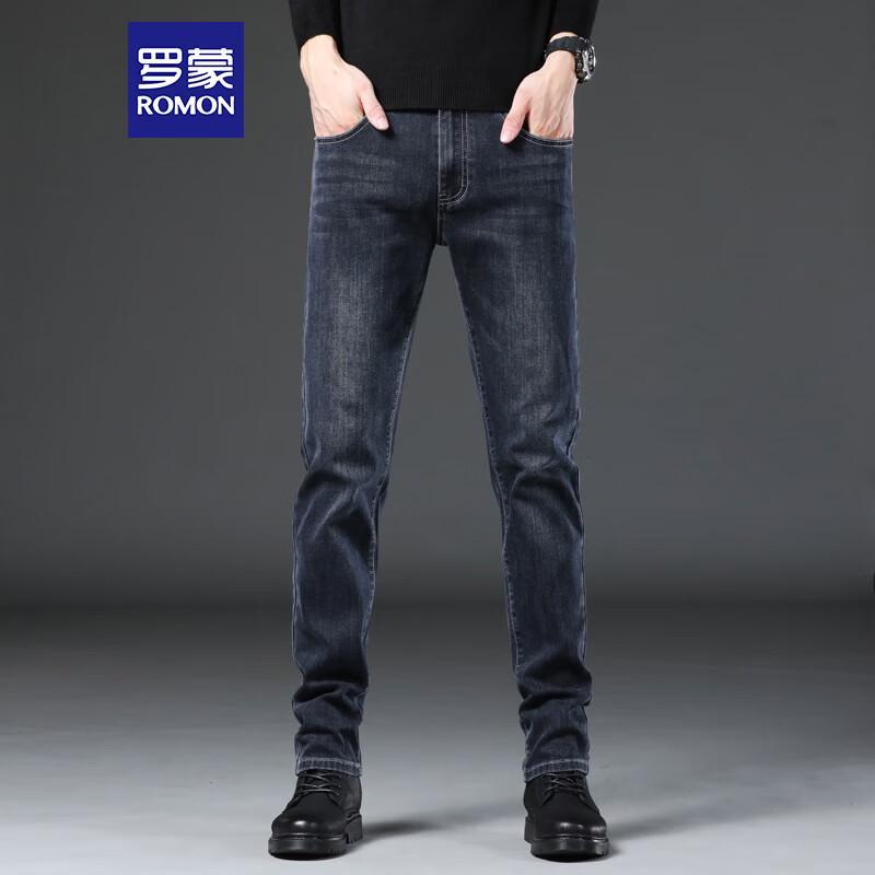 ROMON Men's 9018 Stretch Business Casual Straight Fit Jeans