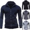 Men's Winter Zip Up Jacket With Stand Collar Ideal For Gym And Outdoor Activities