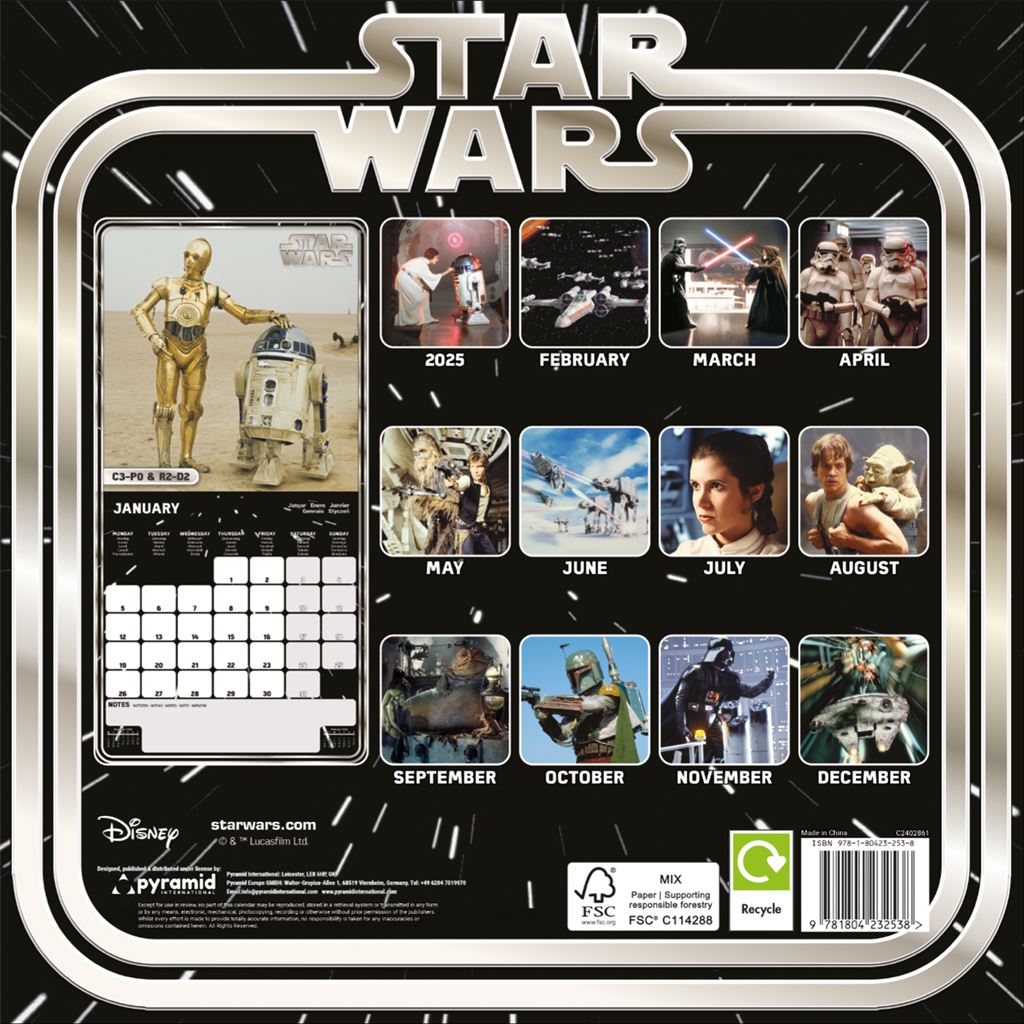 STAR WARS Classic 2026 Square Calendar