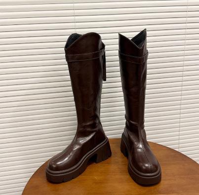

Knight boots 2026 long boots fashion boots height increasing thick soled tube autumn and winter women s boots 40 коричневий