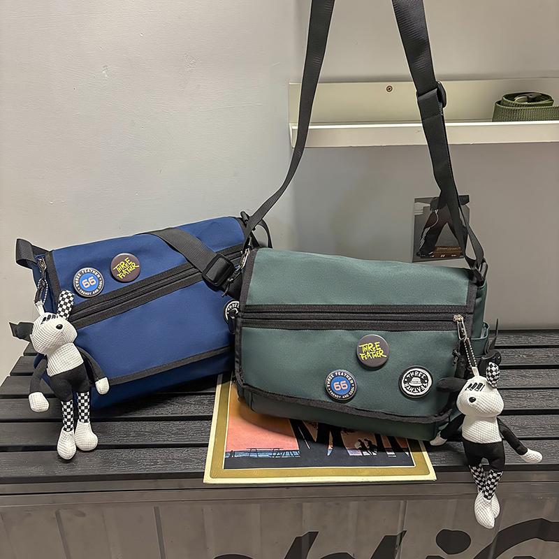 

Men s Shoulder Bag Women s Large Capacity Crossbody Bag Student Class Bag бежевий