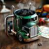 1Pcs Creative Semi-trailer Truck Shaped Coffee Cup Business Gifts Hot Sale Resin Home Decoration Semi-Truck Water Mugs Ornament