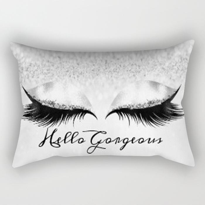 Eyelash Pillow Case European and American Fashion Sleep Waist Pillow Case Living Room Sofa Cushion Pillow Core