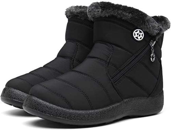 ZUSERIS Short Snow Warm Fleece Warm for Cotton Shoes Women's Boots, Water-Repellent, Non-Slip, Lightweight, Lining, Winter, Casual,