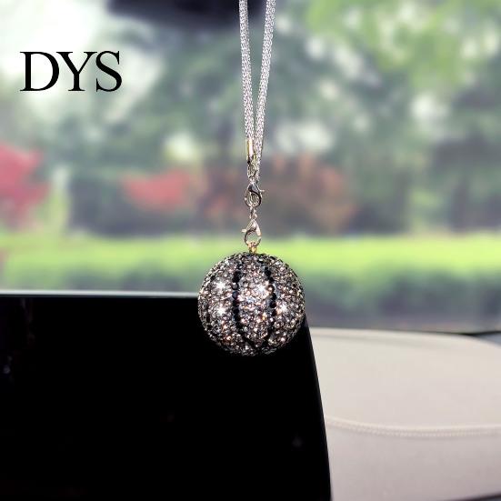 Universal Rearview Mirror Pendant Rhinestone Basketball Car Hanging Ornament Sports Fan for Shiny Decoration Vehicle Interior Decor Unique Gift Fans