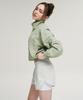 Leijibi [Set] Cool Touch Crop Loose Fit Women'S Zip-Up Rash Guard + Swim Pants Set (4 Colors)