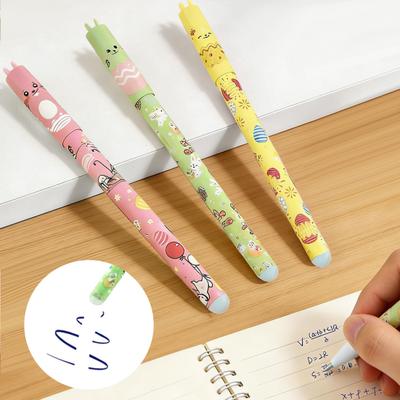 3/6Pcs Erasable Ballpoint Pen Cute Bunny And Easter Egg Pens 0.5mm Blue Ink Smooth Writing Pen for School Office Gift