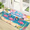 1Pcs Summer Beach FlamingoPattern Floor Mat Modern Kitchen Polyester Rug Non-Slip Colorful Indoor Carpet, For Home Bathroom Bedroom Living Room Decor