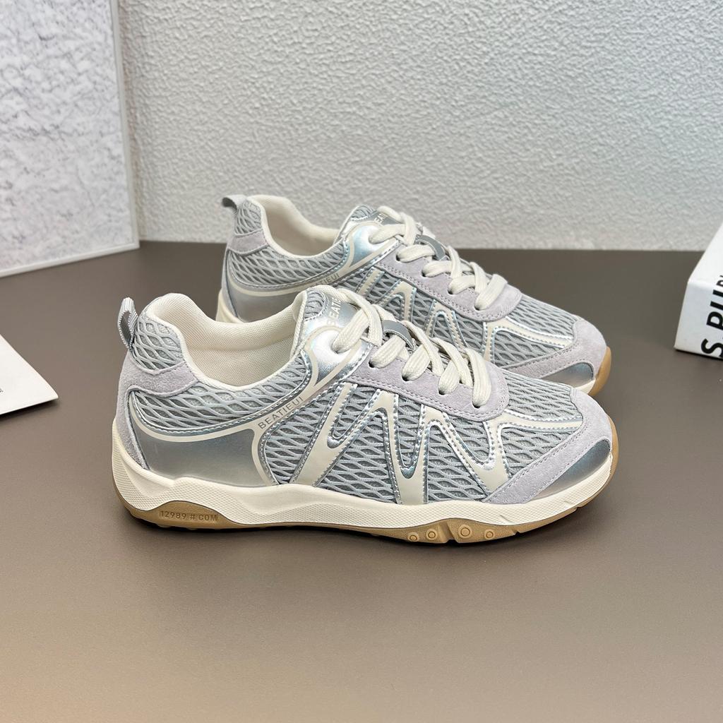 Mesh atmungsaktive Freizeitsportschuhe Damen 2025 Sommer neue Outdoor-Wanderschuhe weiche Sohle leicht Forrest Gump Trainingsschuhe