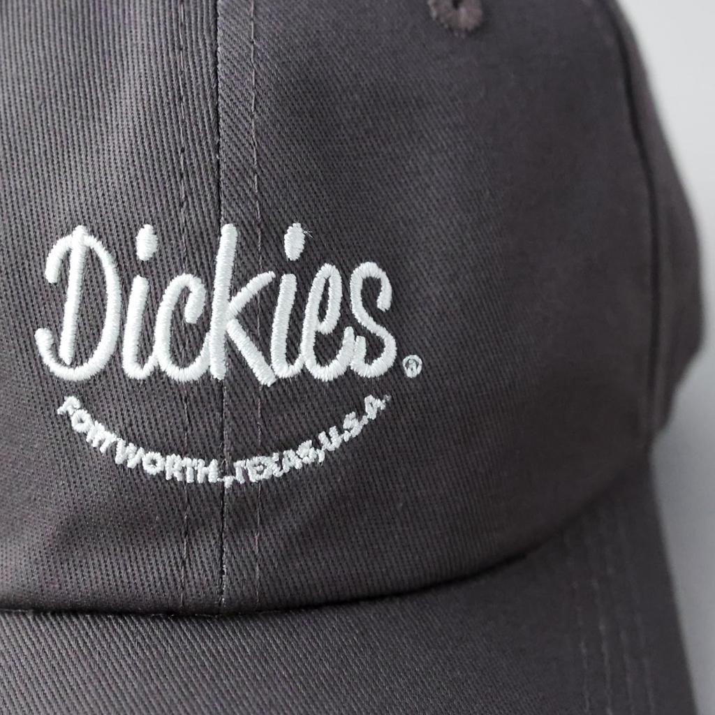Dickies Patch Emblem Low Cap Logo Polo Cap Hat for Men and Women, Unisex, Solid Color, 874, 6-Panel Cotton Cap, Baseball Cap, Looking Charcoal, 024