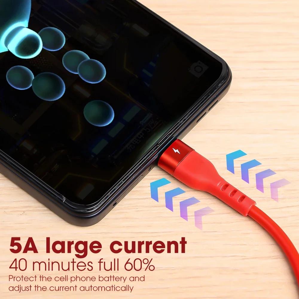 Coiled USB C Cable Car Charger Cable 66W 5A Super Quick Charging Mobile Phone Data Cables Retractable Android Auto Wire Cord