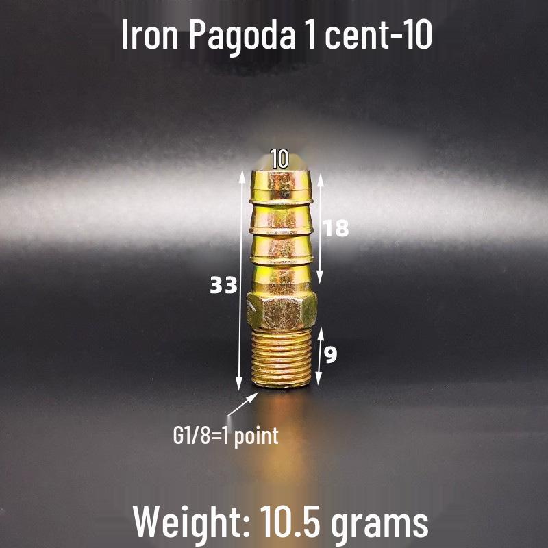 Iron-Plated Threaded Pagoda Hose Connector - Fits 1/2, 3/4, 3/8, 1/4, 1 Inch