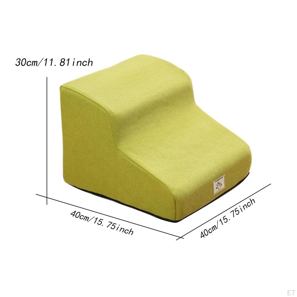 Dog Stair 2 Steps Ladder Portable Non Slip Removable Washable Cover Pet Stairs for Older Dogs