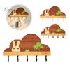 Solid Wood Key Holder with 5 Hooks, Decorative Wall Mounted Entryway Organizer Shelf Rack, Space Saving for Kitchen And Office Coat Rack