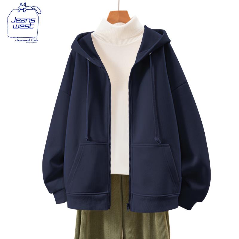 JEANSWEST CLUB Women's Heavyweight Hooded Zipper Cardigan Sweatshirt