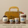 Elegant Travel Tea Set: Ru Kiln Ceramic Teapot & Cups for Business Customization