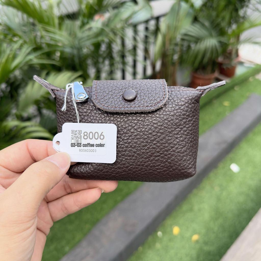 Women's Genuine Leather Coin Purse - Exquisite Portable Cowhide Clutch with Zipper