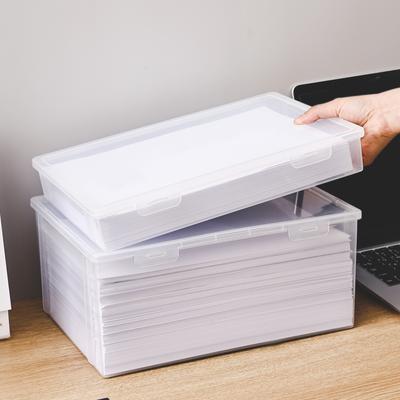 WORTHBUY Plastik Organizatör Kutusu Ofis Malzemeleri Için Temizle A4 Kağıt Saklama Kutusu Ofis Masaüstü Çok Amaçlı Saklama Kabı