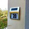 House Number LED Solar Lamp Waterproof Outdoor House Address Number Sign Lights Solar Powered Outdoor Wall Lighting