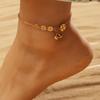 European & American Retro Letter Butterfly Pendant Multi-Layer Beach Anklet Set