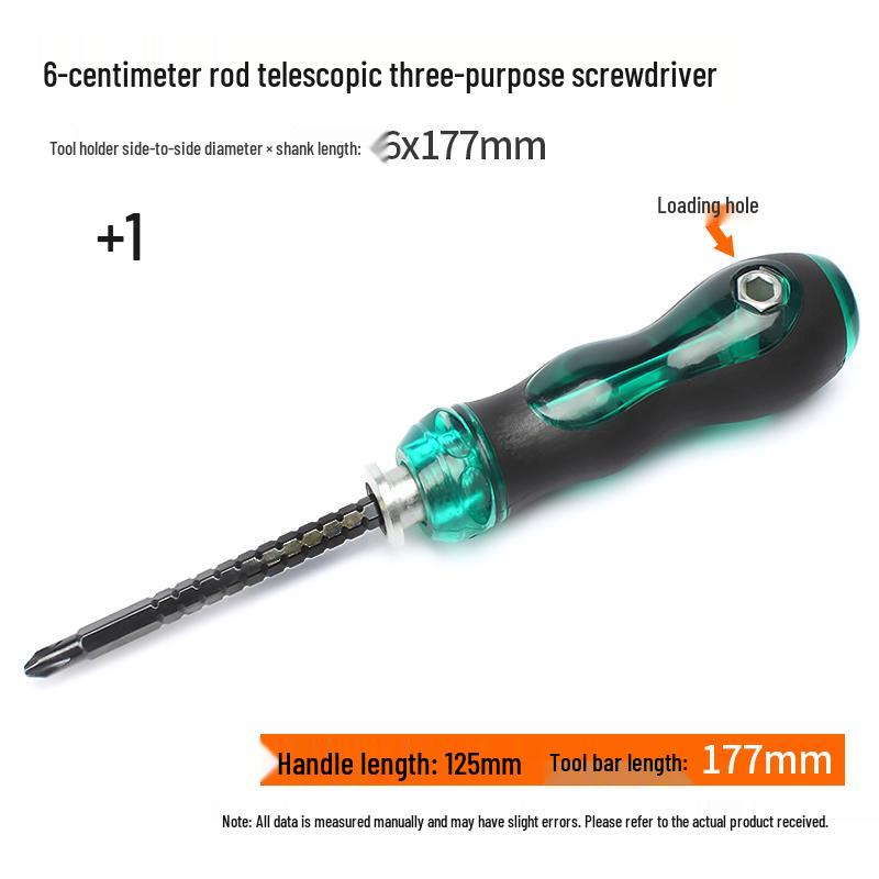 Phillips & Flathead Dual-Use Retractable Ratchet Screwdriver Set with Torx and Double-Headed Design
