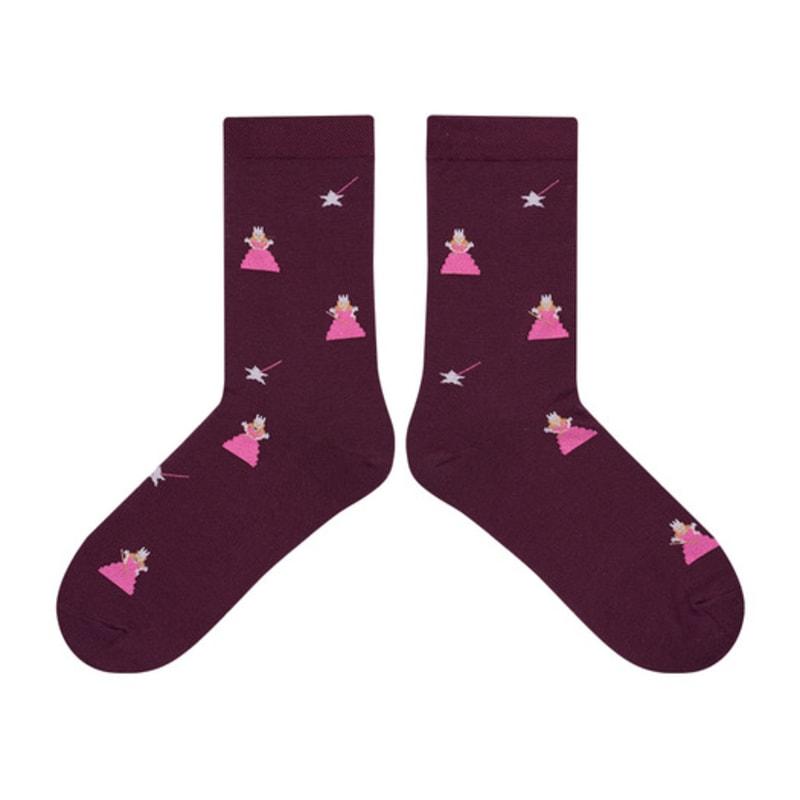STUDIO SOCKSTOP The Wizard of Oz Glinda the Good Witch Purple Embroidered Socks
