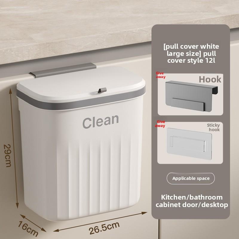 Küchenmülleimer mit Deckel, zum Aufhängen, leicht zu reinigen. Wandhängender Mülleimer für das Badezimmer. Haushalts-Dichtungsring für Wasserdichtigkeit.