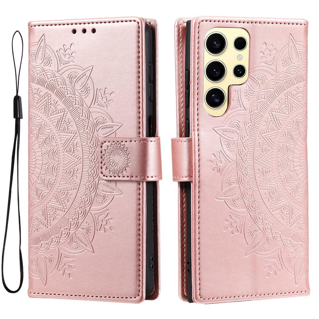 For Samsung Galaxy S25 Ultra Case Imprinted Totem PU Leather Wallet Stand Phone Cover