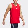 Adidas Solid Color Logo Loose Basketball Sports Crew Neck Vest Men Tops Red IL2266