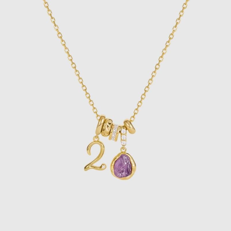 Copper Numeric Pendant Chain With Electroplated Finish For Trendy Casual Looks