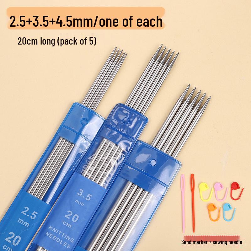 Rust-Proof Stainless Steel Double-Ended Knitting Needles for Handmade Dolls, Scarves, and Sweaters