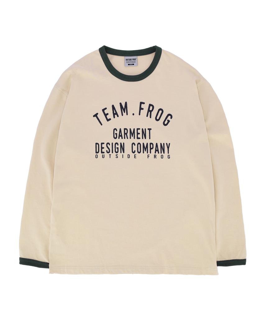 OUTSIDE FROG Team.Frog Long Sleeve Ringer Tee (Cream)