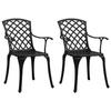 VidaXL Garden Chairs 2 Pcs Cast Aluminium Black 315572