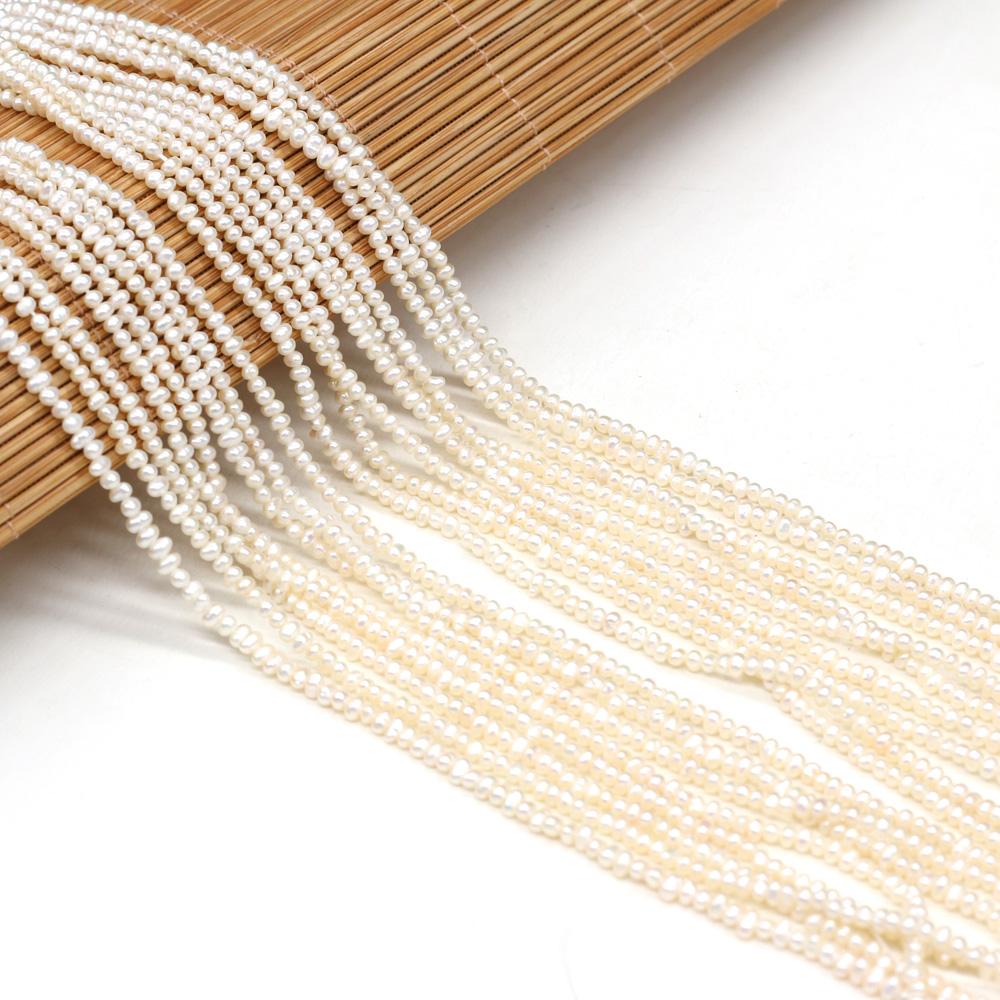 1String, White Natural Potato Shape Pearls Beads, 2-2.5mm, for DIY Necklaces Bracelets Accessories, Jewelry Making, Birthday, Wedding, Party Gift 36cm