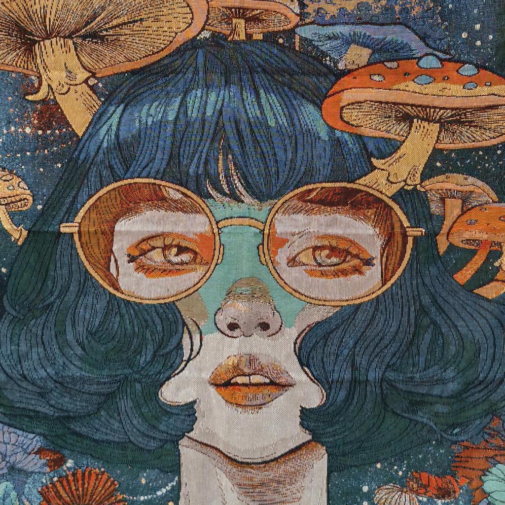 Ins Style, Mushroom Girl, Sofa Blanket, Camping Blanket, Picnic Blanket, 130x160cm