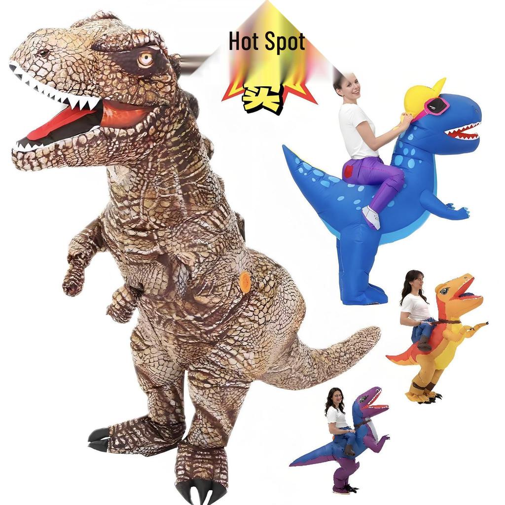 Halloween aufblasbares Teufelsjäger Drache Velociraptor Kostüm mit Sonnenbrille