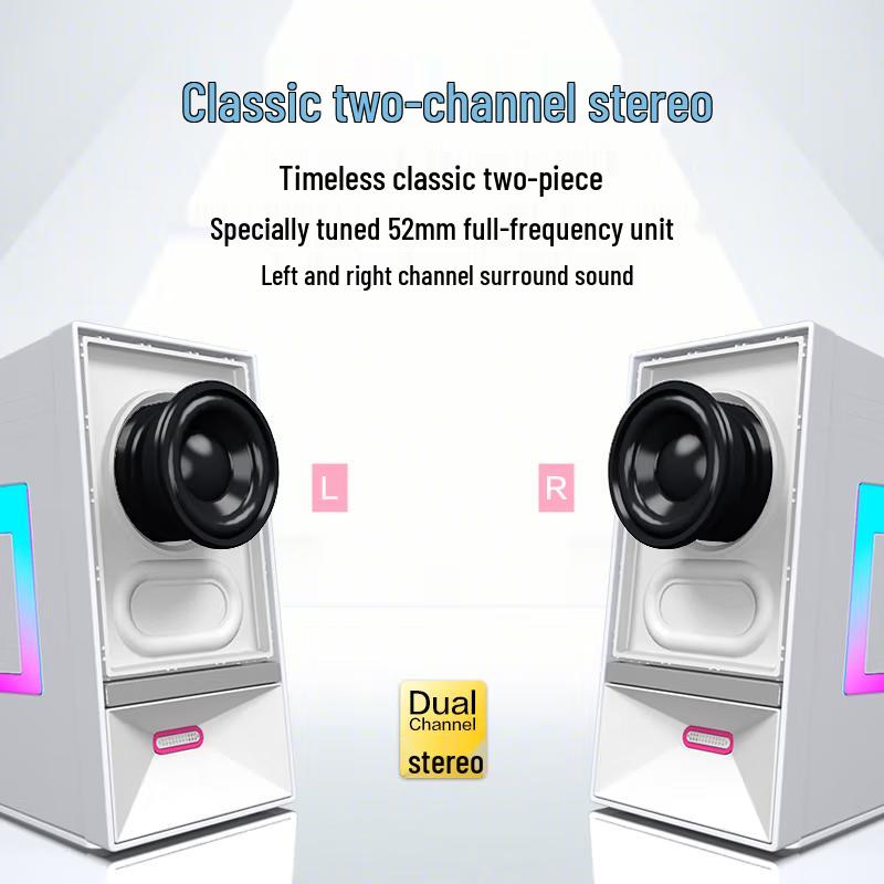 Newmine V4 Bluetooth 5.3 RGB Gaming Computer Speakers