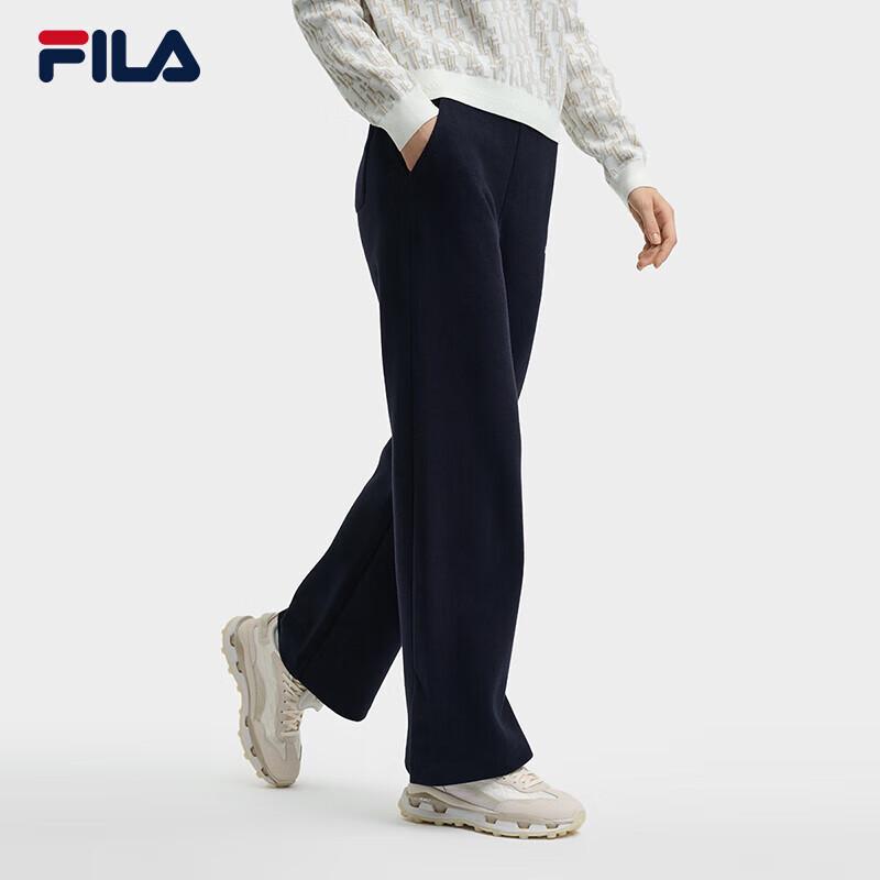 Женские брюки-клеш из трикотажа FILA, коллекция Yang Mi XL легендарный синий