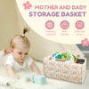 Floral Diaper Caddy Organizer with Handles and Removable Dividers Portable Nursery Storage Basket Versatile Baby Storage Basket