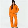 Damen Reißverschluss Hoodie und Weite Hosen 2-teiliges Set, Lockerer Trainingsanzug
