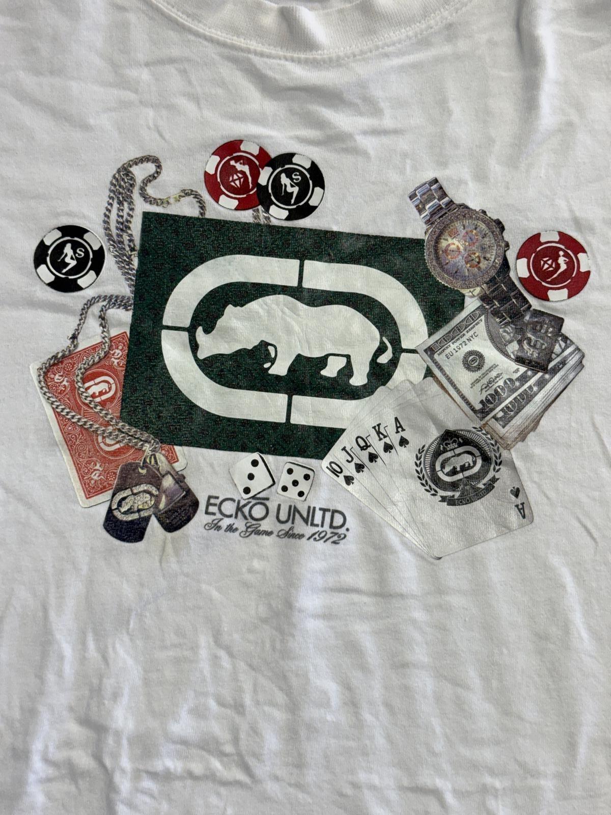 Ecko Unltd T-shirt Gambling Tee Dice, Poker, Royal Flush 2XL XXL
