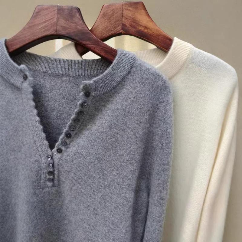 Women S V Neck Long Sleeve Knit Sweater Gray Style Casual