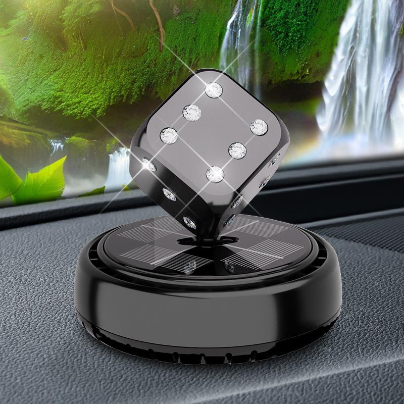 Solární Osvěžovač Vzduchu do Auta Středová Konzole Parfém do Auta Tvar Kostky Dekorace Dekorace Interiéru Solární Rotující Difuzér Parfému do Auta