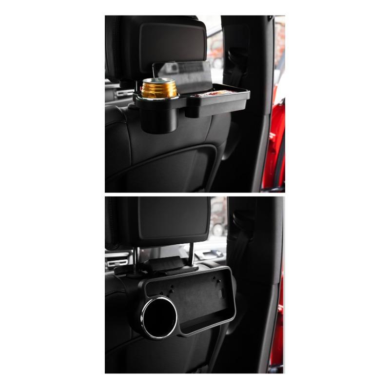 Foldable Car Seat Back Dining Tray Drink Holder Phone Stand For Car Interior Use