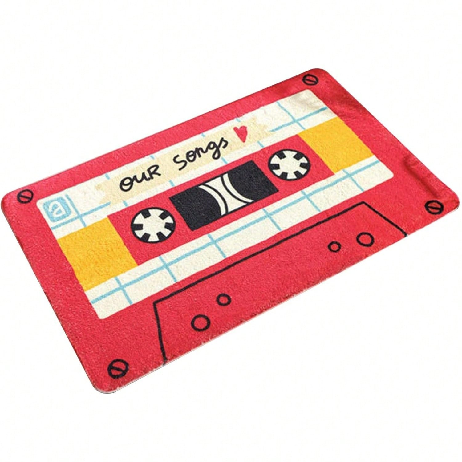

Mixtape Cassette Retro Vintage Carpet Mat Rug Music Lover Housewarming Gift Home Decor for Front Door Entrance Kitchen 40x60cm