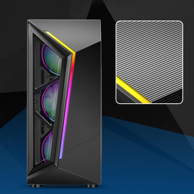 Qihangzhe V8 RGB játék számítógép tok átlátszó oldallal