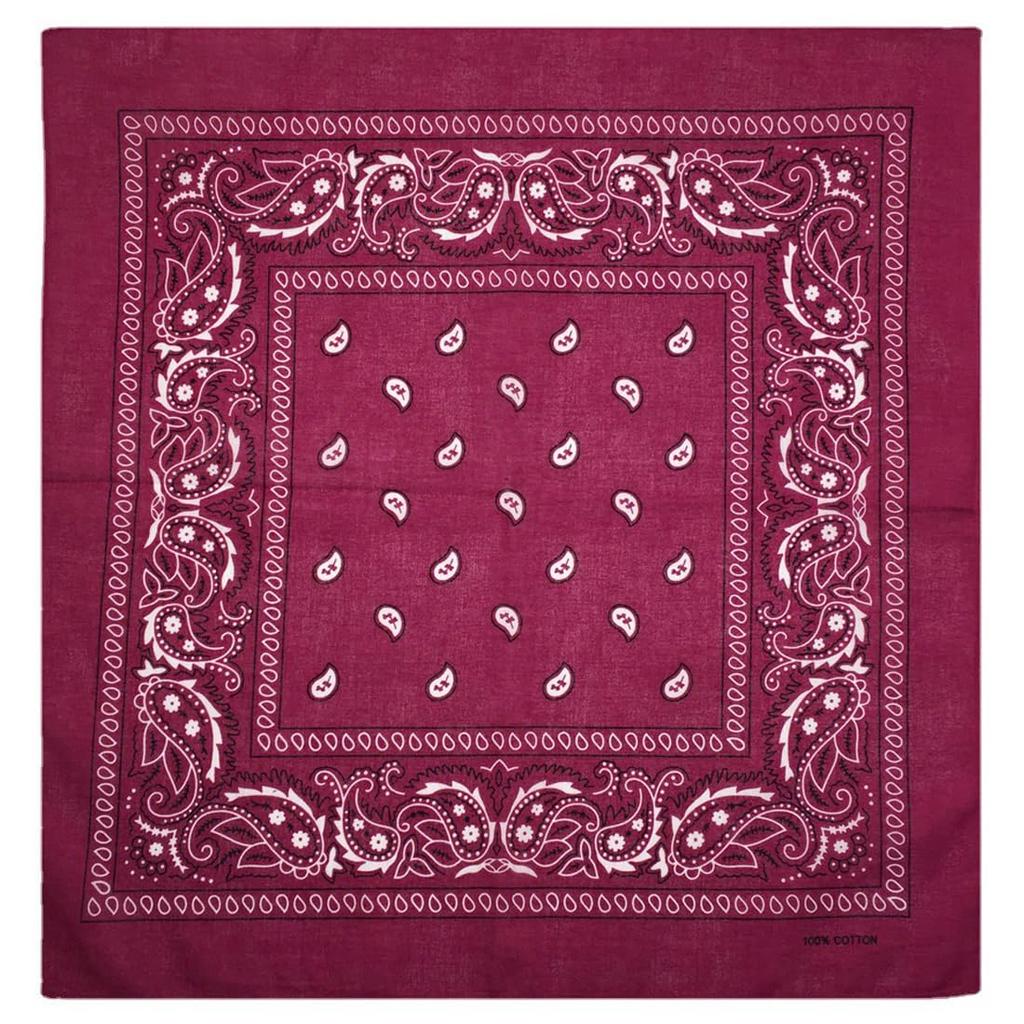 Trifong Bandana Rot Paisley Erwachsene Baumwolle 100% Großes Cashew-Muster Herren Damen Taschentuch 55cm x 55cm Kirsche