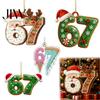 Easy Install Christmas Decor 67 Meme Acrylic Ornament Flat Santa Claus Reindeer Ice Cream Wall Six Seven Xmas Tree Hanging Decoration