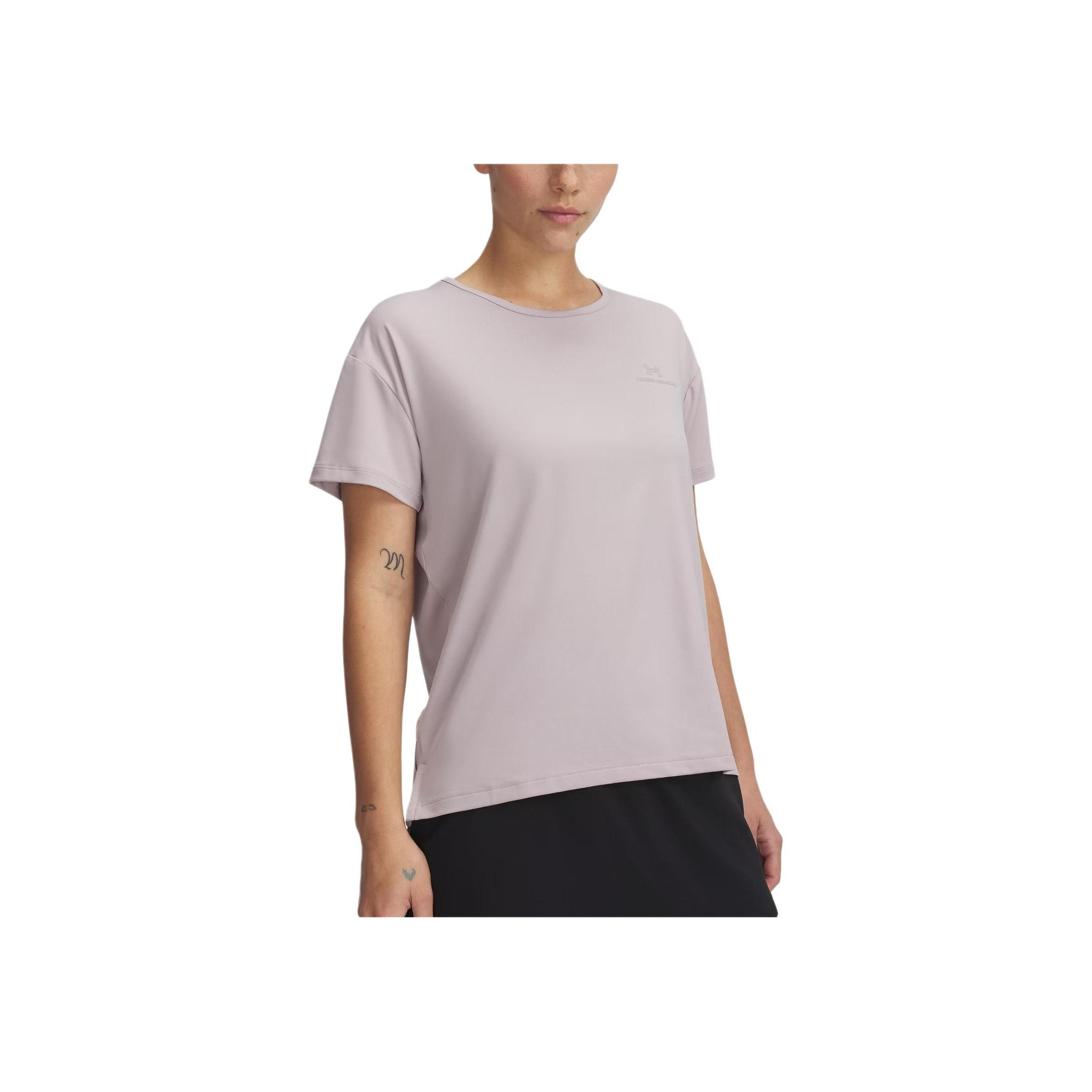 

Under Armour Rush Vanish Energy Футболка с круглым вырезом, влагоотводящая, удобная, со спущенным плечом, с коротким рукавом, женская, футболки, серо-рассветный 1379141-009 XS